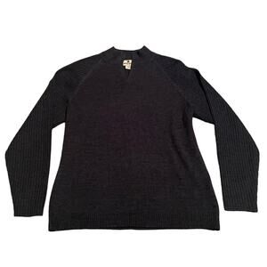 Woolrich Women's Open Split Mock Neck Wool Blend Sweater